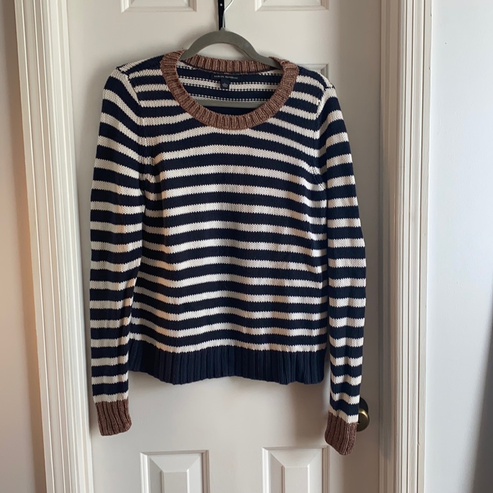 Navy and White Stripe Banana Republic Sweater